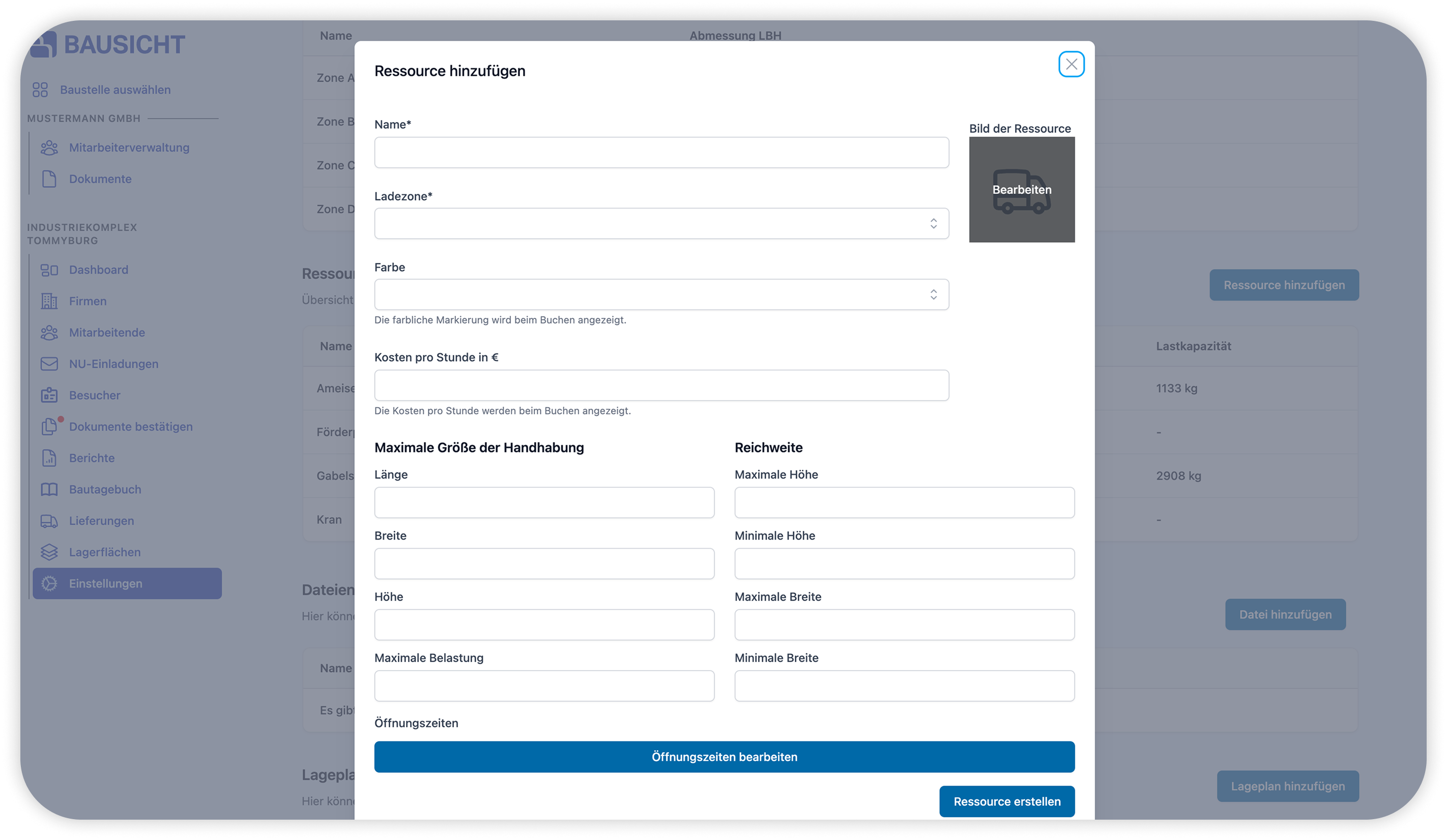 Neue Ressource hinzufügen